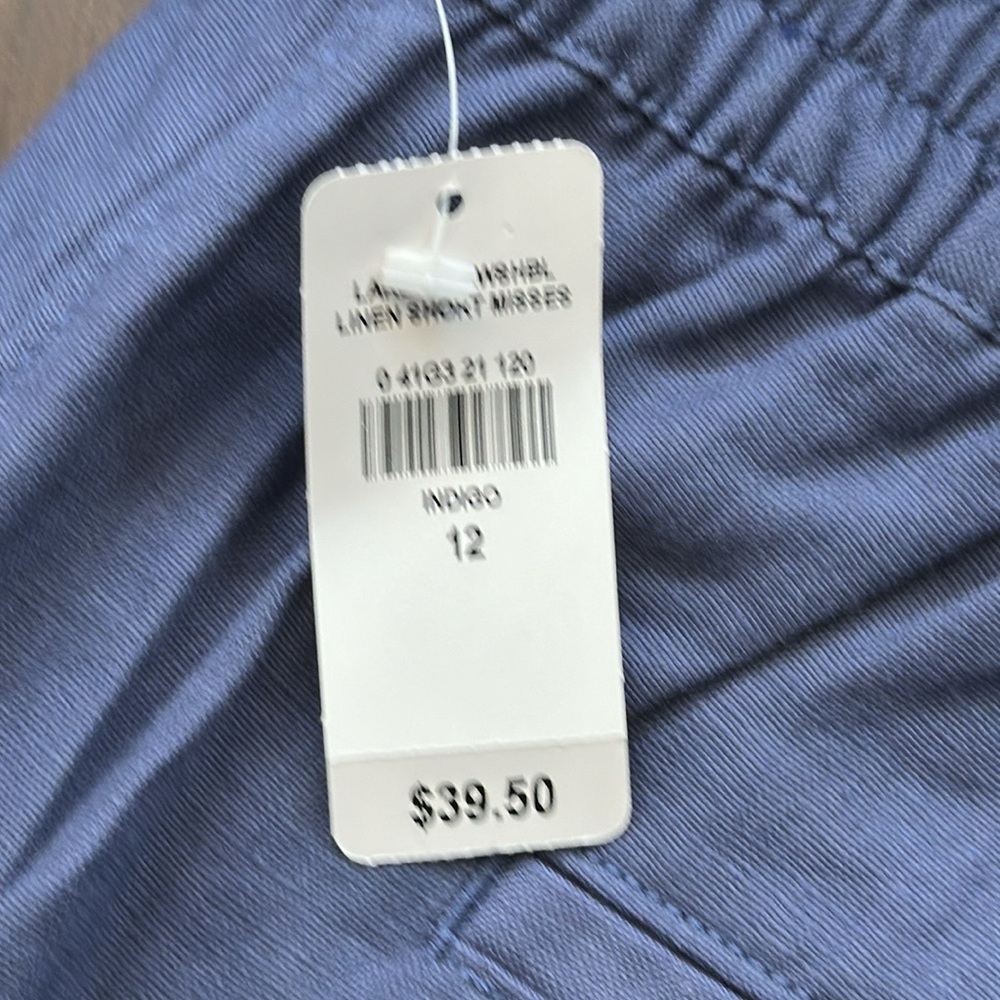 LL BEAN WOMENS SHORTS CLASSIC FIT STRAIGHT LINEN BLUE NEW SIZE 12 - Picture 4 of 6